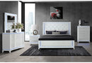 ALINA WHITE QUEEN BED GROUP WITH LED, COOLER, SPEAKER AND USB