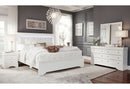 POMPEI METALLIC WHITE QUEEN BED WITH LED