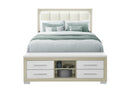 EMMA NATURAL/WHITE QUEEN BED WITH LED AND USB