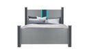 LOGAN SILVER FULL BED GROUP W/ LED AND SPEAKERS