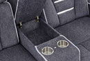 U1895 GREY P2 CONSOLE RECLINING LOVESEAT WITH IS AND LED
