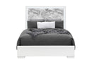 NAOMI SILVER MARBLE QUEEN BED WITH LED