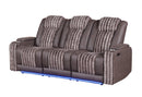U8000 BROWN PWR REC SOFA W/PHR, DDT, READING LIGHT & LED LIGHT