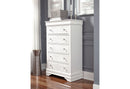 POMPEI METALLIC WHITE QUEEN BED, DRESSER, MIRROR AND 2 NIGHTSTANDS