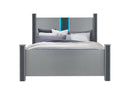 LOGAN SILVER KING BED WITH LED AND SPEAKERS