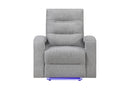 U6611 GREY 15 POWER RECLINER WITH LED