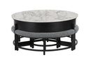 T42 BLACK COFFEE TABLE WITH 3 STOOLS