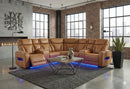 U8611 CAMEL SECTIONAL WITH POWER HEADREST, CONTINUOUS LED AND SPEAKER