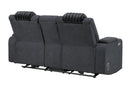 U8000 BLACK PWR CONSOLE REC LOVESEAT W/PHR, LED AND SPEAKER
