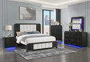 BECKETT WHITE/BLACK KING BED GROUP WITH COOLER & SPEAKER