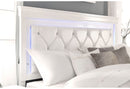POMPEI METALLIC WHITE QUEEN BED WITH LED