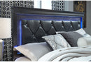 POMPEI METALLIC GREY QUEEN BED WITH LED