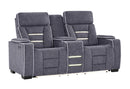 U1895 GREY P2 CONSOLE RECLINING LOVESEAT WITH IS AND LED