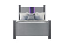 LOGAN SILVER FULL BED WITH LED AND SPEAKERS