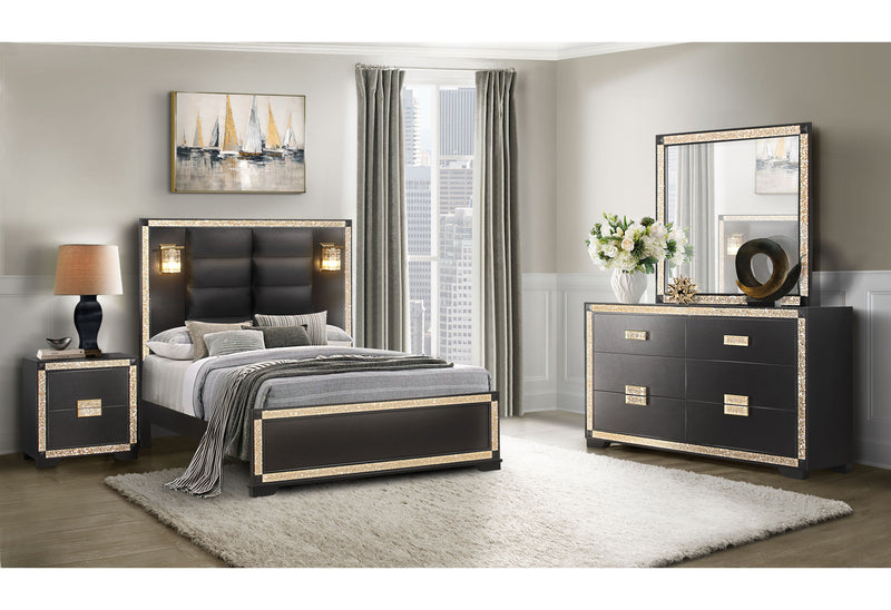 black and gold dresser with mirror BLAKE BLACK/GOLD FULL BED LAMPS, DRESSER, MIRROR, NIGHTSTAND The mirror The Multiwear Shirt Dress Size:36 (US 6) style:Midi