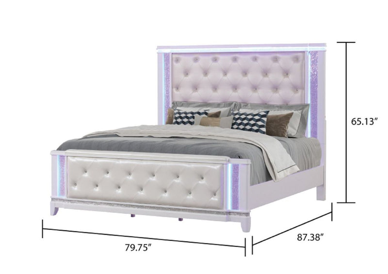 Galaxy Home Opium King Bed in White
