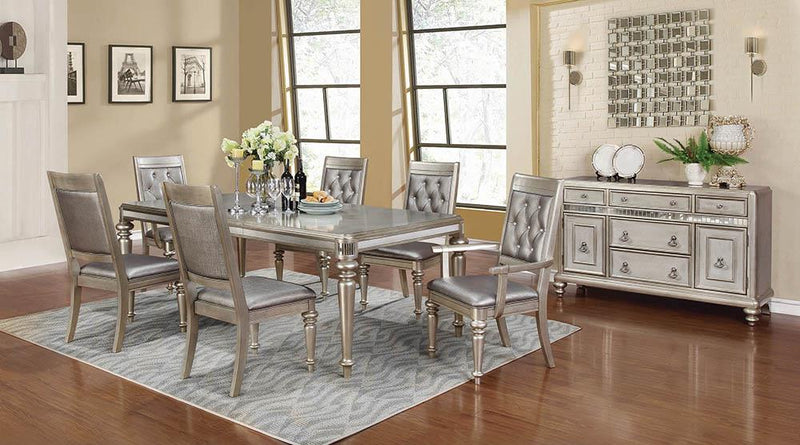 Bling Game Hollywood Glam Metallic Platinum Dining Table image