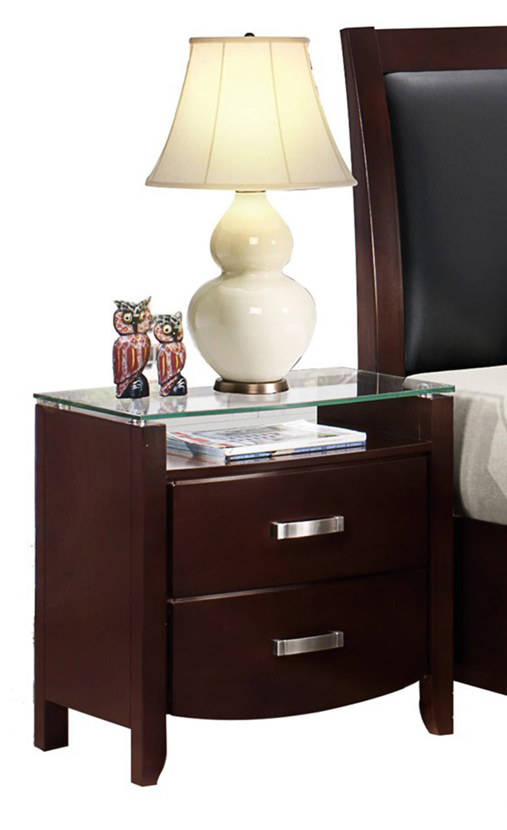 Homelegance Lyric 2 Drawer Nightstand in Dark Espresso 1737NC-4 image