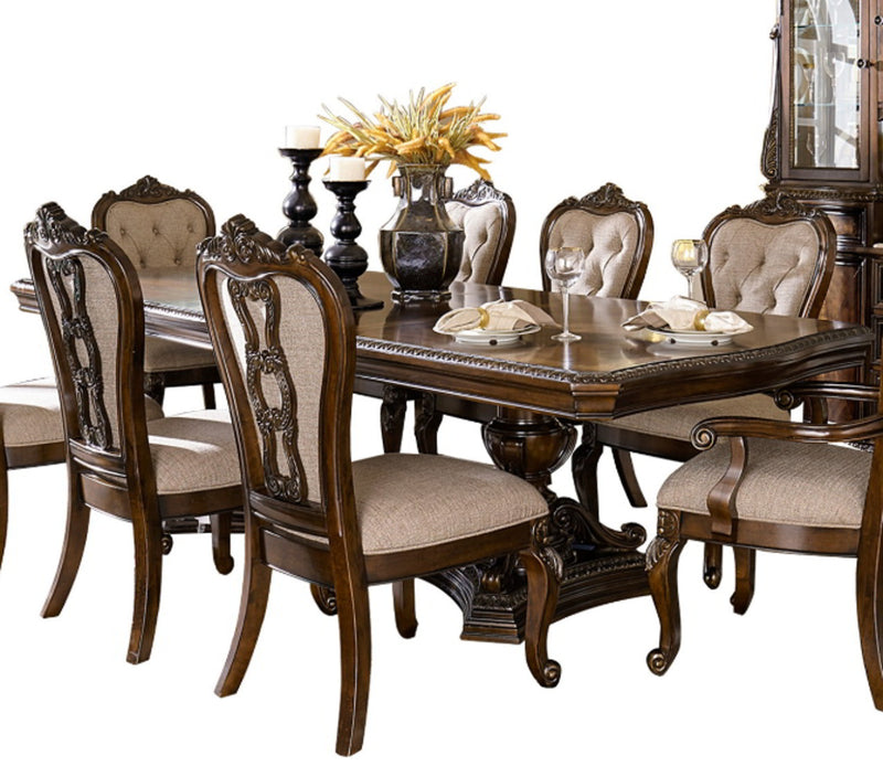 Homelegance Bonaventure Park Double Pedestal Rectangular Dining Table in Cherry 1935-110 image