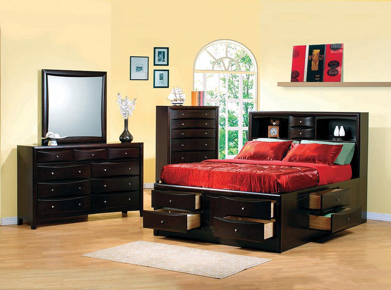 Phoenix Cappuccino King Four-Piece Bedroom Set image