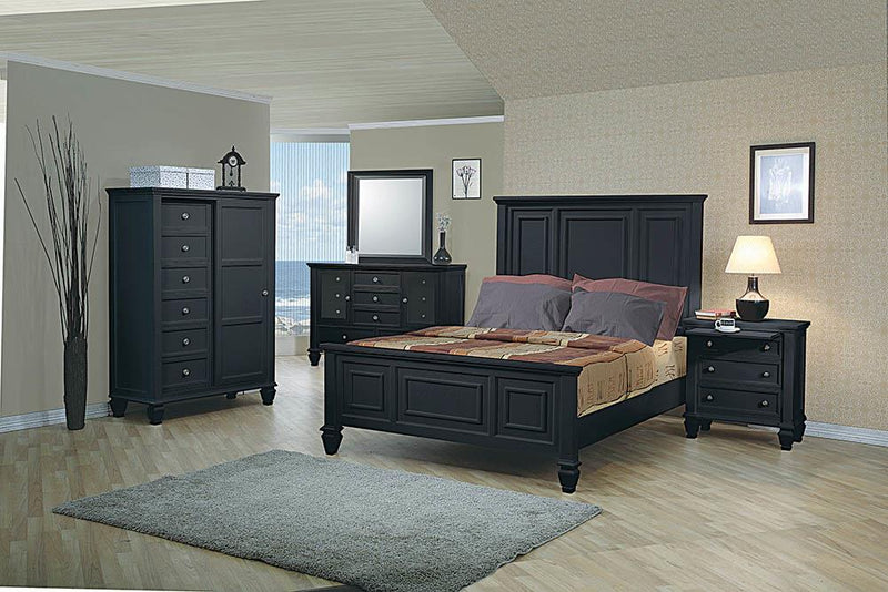 Sandy Beach Black Eastern King Storage Bed image