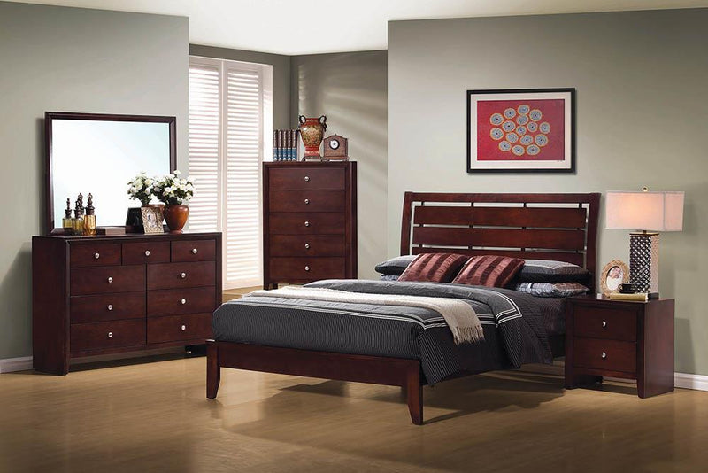 Serenity Eastern King Bed Rich Merlot image