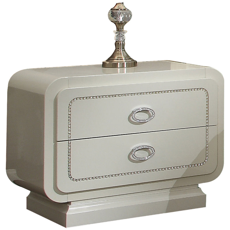 Acme Furniture Bellagio 2 Drawer Nightstand in Ivory High Gloss 20393 image