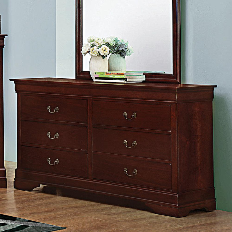 Louis Philippe Reddish Brown Six-Drawer Dresser image