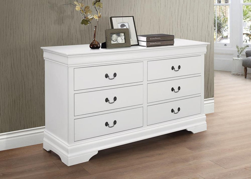 Louis Philippe White Six-Drawer Dresser image