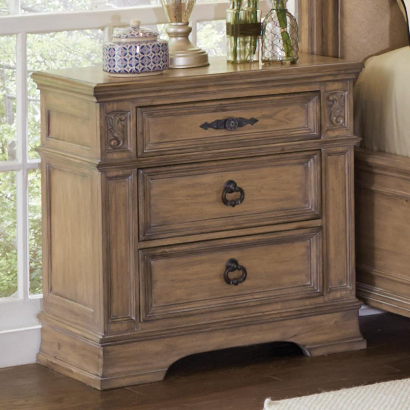 Ilana Traditional Three-Drawer Nightstand image