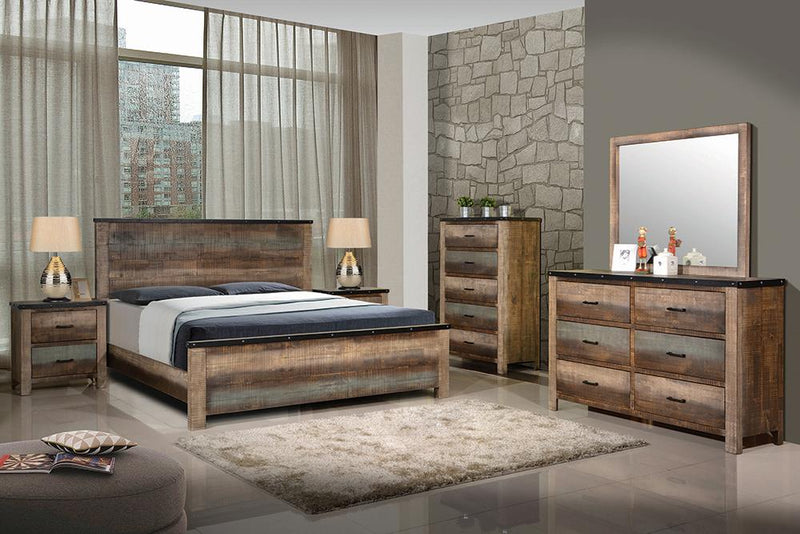 Sembene Bedroom Rustic Antique Multi-Color Eastern King Four-Piece Set image