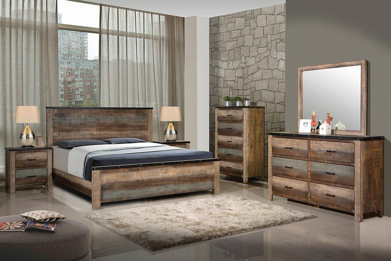 Sembene Bedroom Rustic Antique Multi-Color Queen Bed image