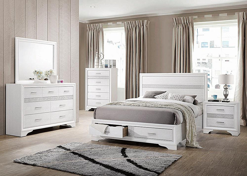 Miranda Contemporary White Queen Storage Bed image