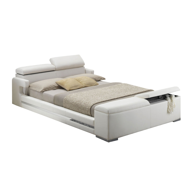 Layla White PU Queen Bed image