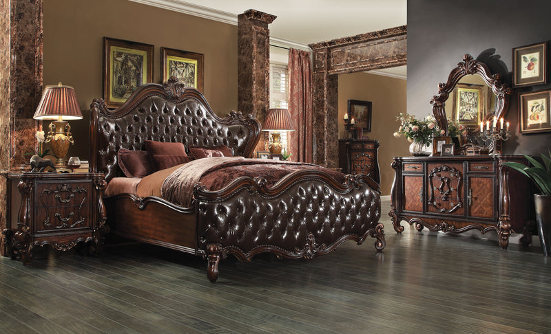 Versailles 2-Tone Dark Brown PU & Cherry Oak Eastern King Bed image