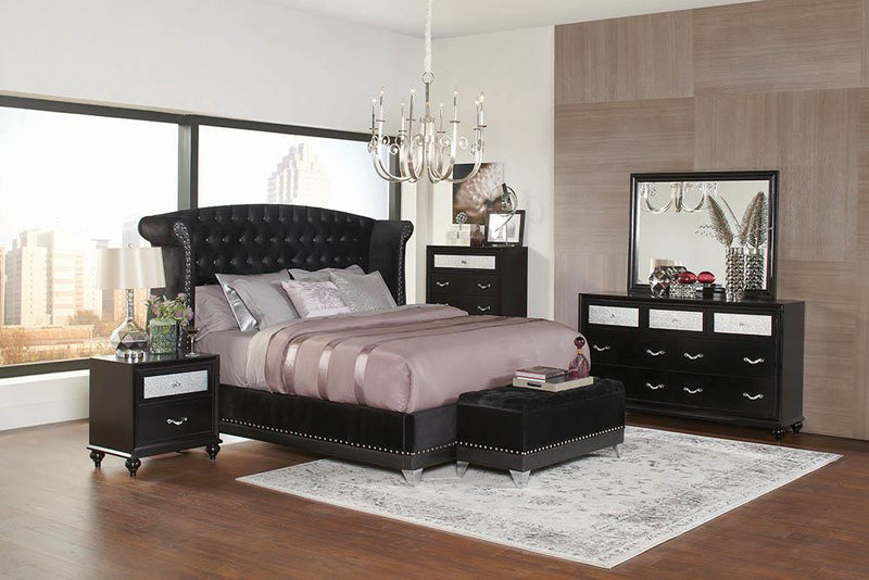 Barzini Black Upholstered King Bed image