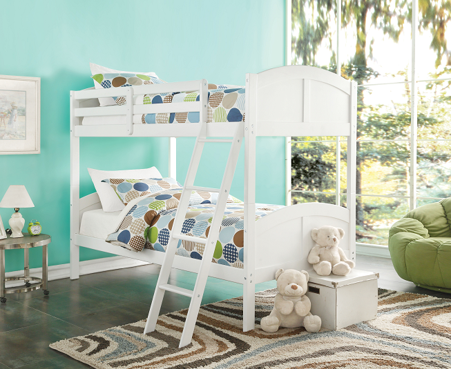 Toshi White Bunk Bed (Twin/Twin) image