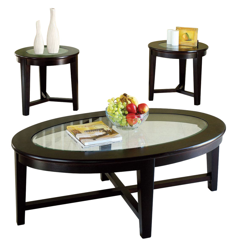 Acme Kort 3-PC Glass Top Occasional Table Set 18458 image