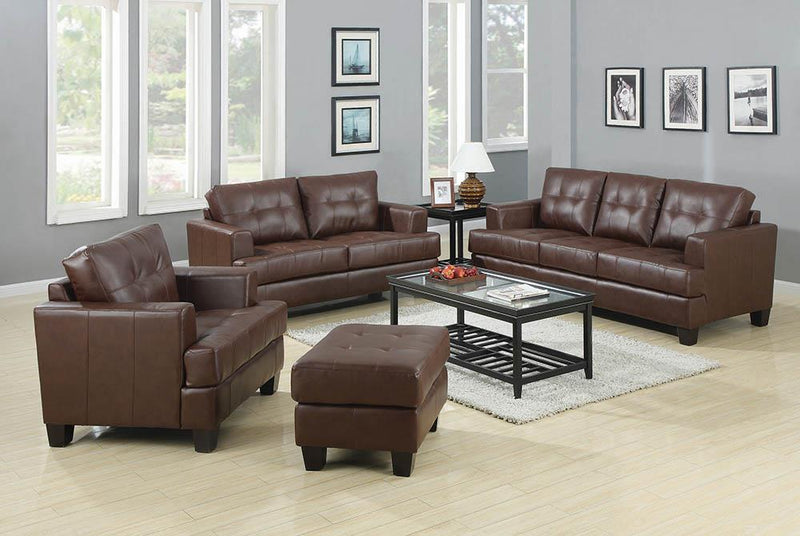 Samuel Transitional Dark Brown Ottoman image