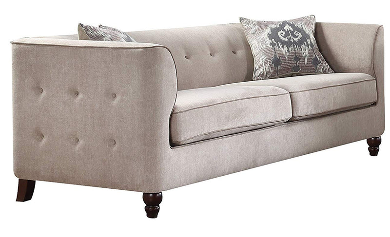 Acme Furniture Cyndi Fabric Sofa with 2 Pillows in Light Gray 52055 image