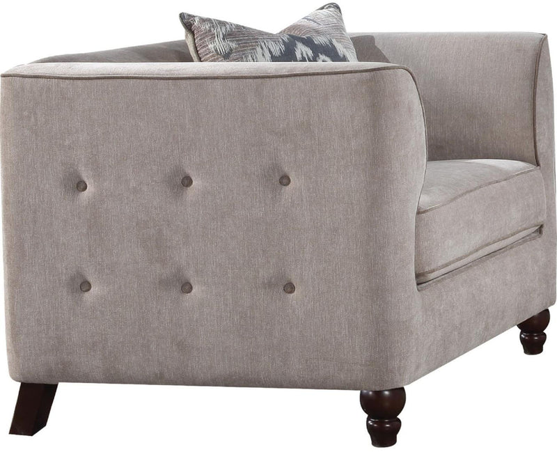 Acme Furniture Cyndi Fabric Chair with 1 Pillow in Light Gray 52057 image