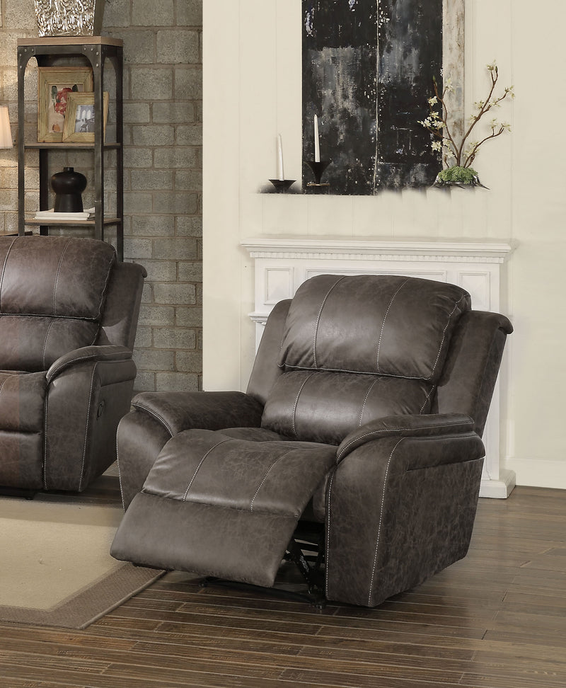 Barnaby Gray Polished Microfiber Recliner (Motion) image