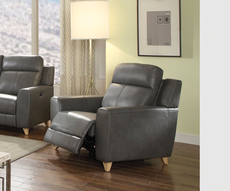 Cayden Gray Leather-Aire Match Recliner (Power Motion) image