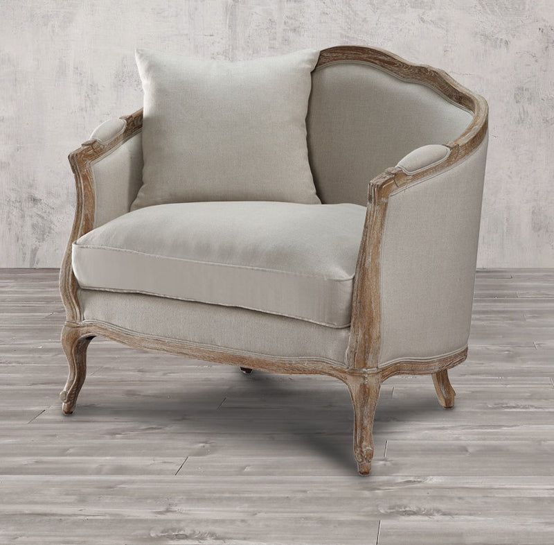 Ruby Sand Linen & Natural Oak Chair w/1 Pillow image