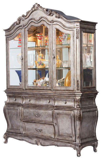 Acme Chantelle Buffet and Hutch in Antique Platinum 60544 image
