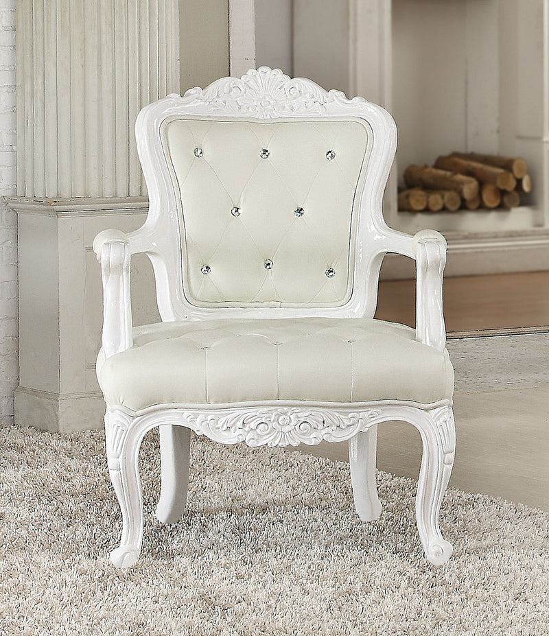 Pascal White Frame & PU Accent Chair image
