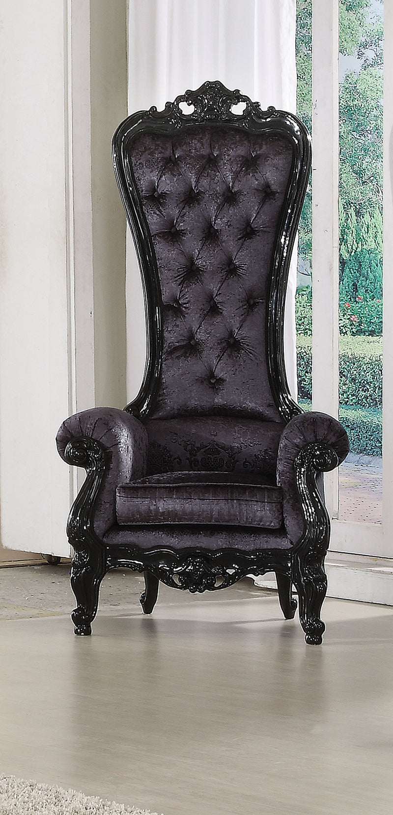 Raven Black Frame & Black Fabric Accent Chair image