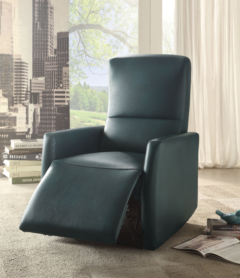 Raff Blue Leather-Aire Recliner (Power Motion) image