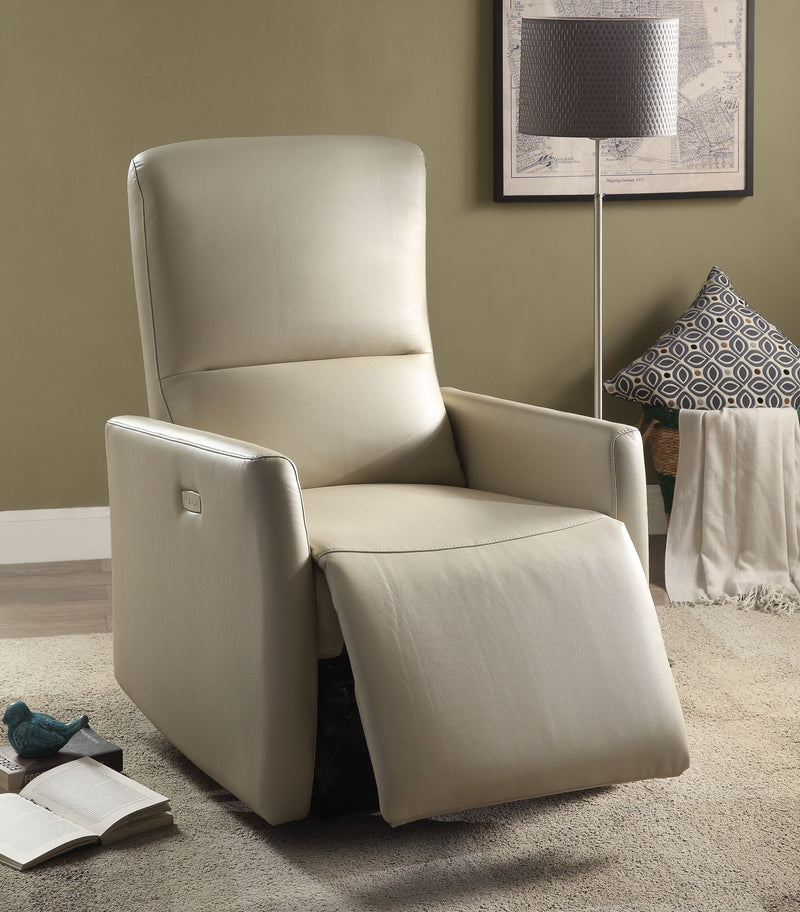 Raff Beige Leather-Aire Recliner (Power Motion) image