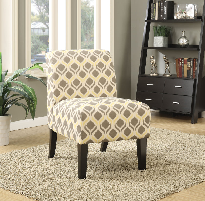 Ollano Pattern Fabric (Gray & Yellow) Accent Chair image